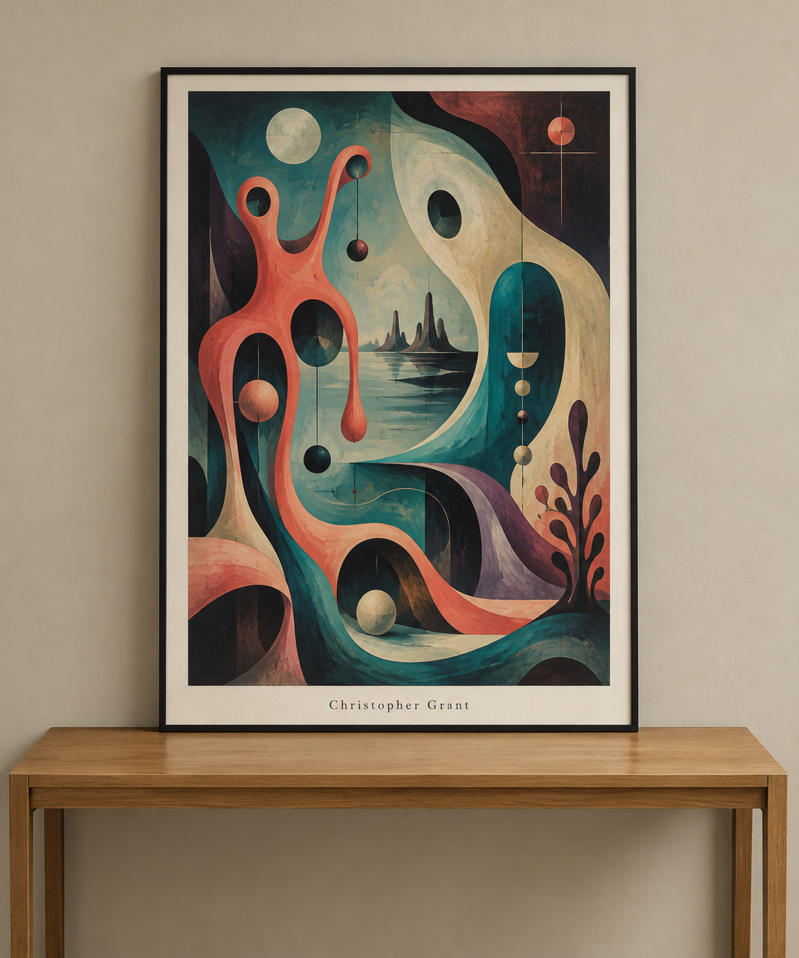 Biomorphic dream in a black frame