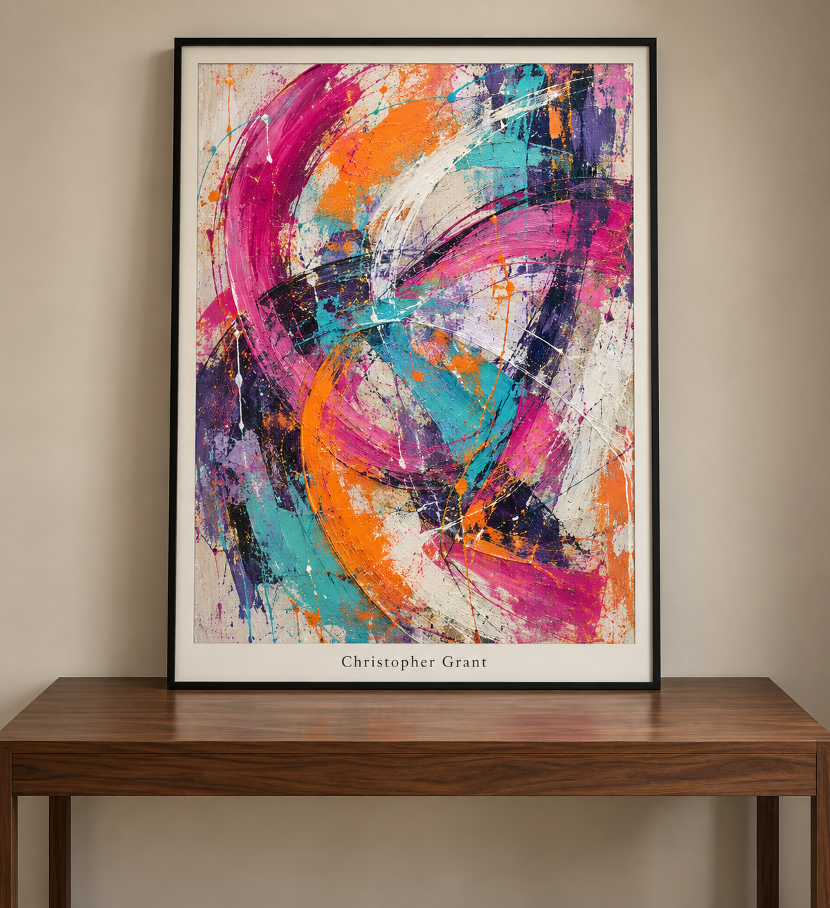 Chromatic Abstraction on Walnut Desk