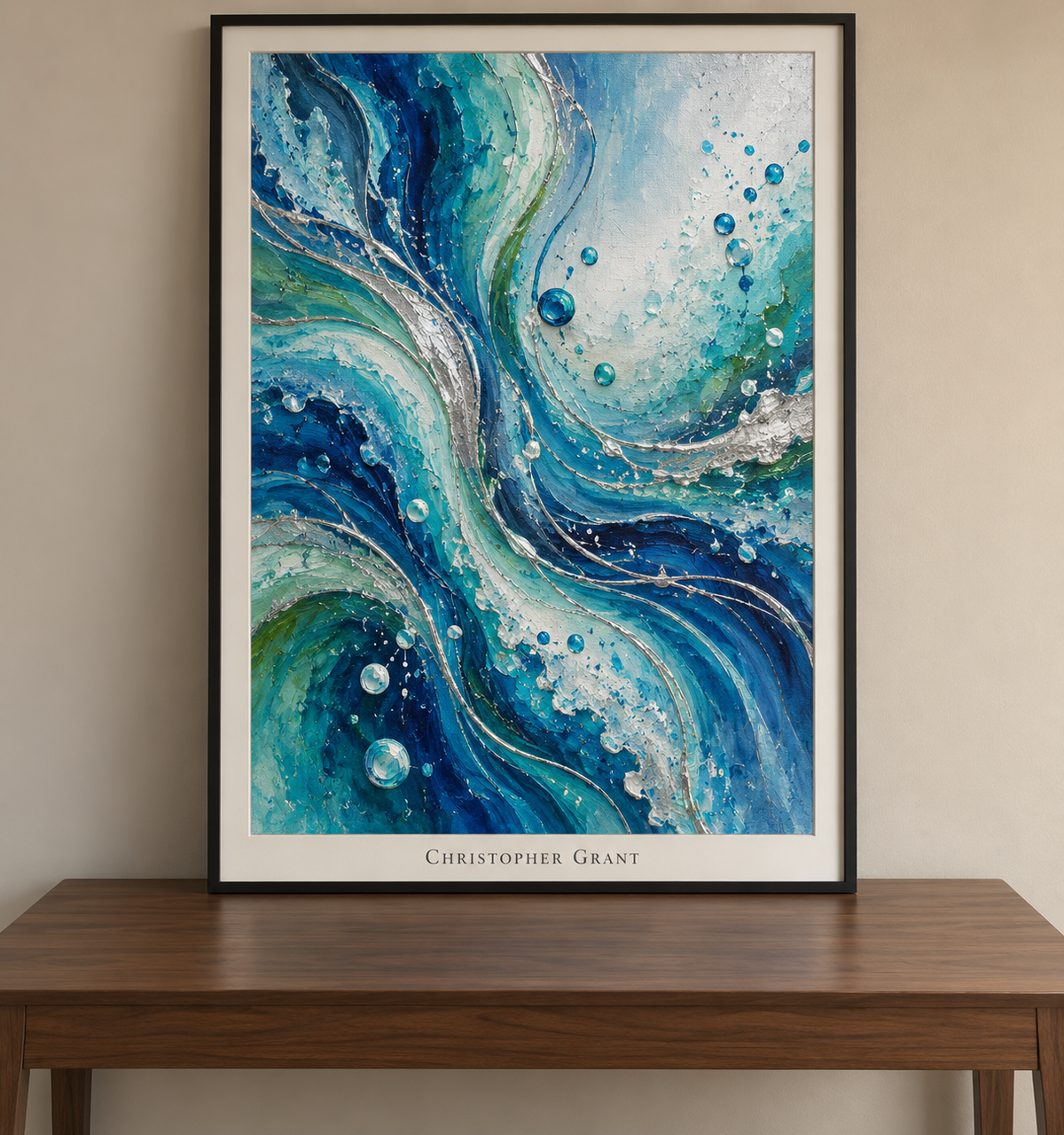 Cobalt Ribbons, Turquoise Ripples