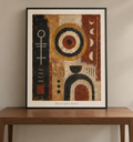 Concentric glyphs in earthy pigment