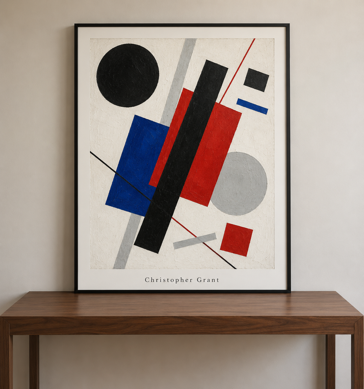 Floating Geometry in Red and Cobalt