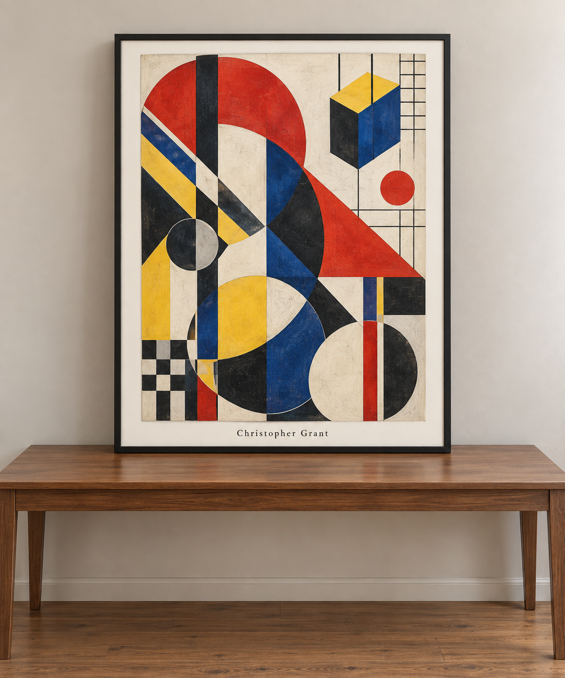 Framed Geometric Rhythm in Bold Color