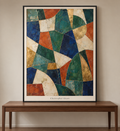 Jade and Cobalt Mosaic Abstraction