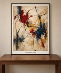 Lyrical Calligraphy in Crimson and Ultramarine