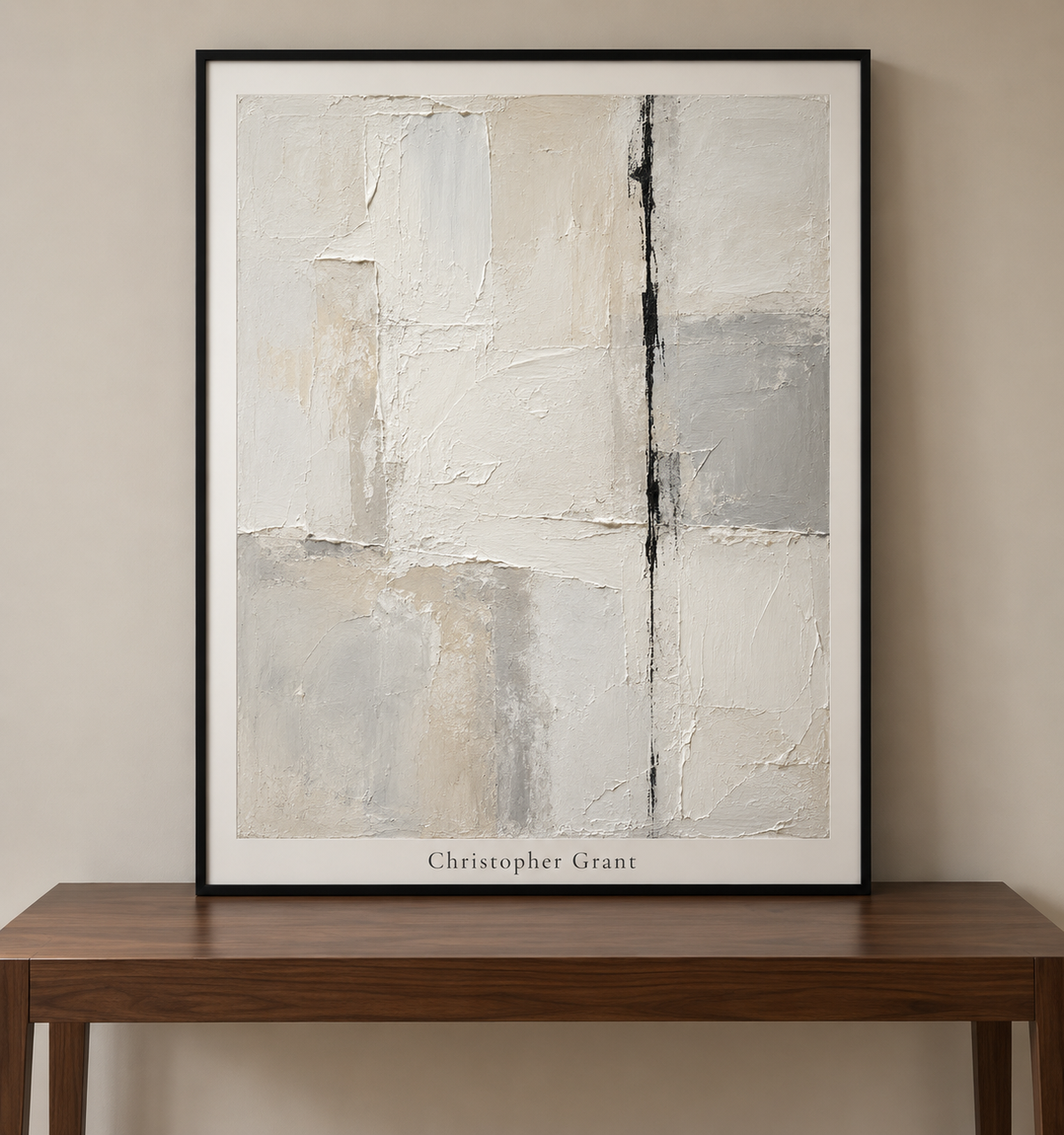 Monochrome Gesture in a Gallery Frame