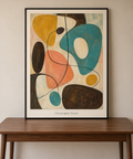 Mustard turquoise biomorphic harmony