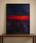 Nocturnal Color-Field with Glowing Red