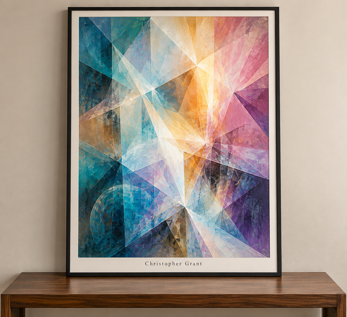 Prismatic Refractions on a Walnut Desk